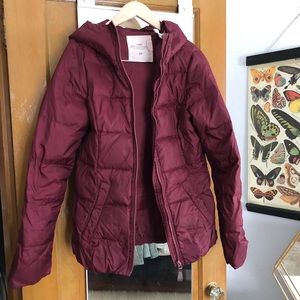 Maroon puffer jacket
